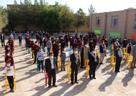 صبحگاه مشترک دانش آموزان دبیرستان شاهد اندیشه و افتتاح نمایشگاه دفاع مقدس